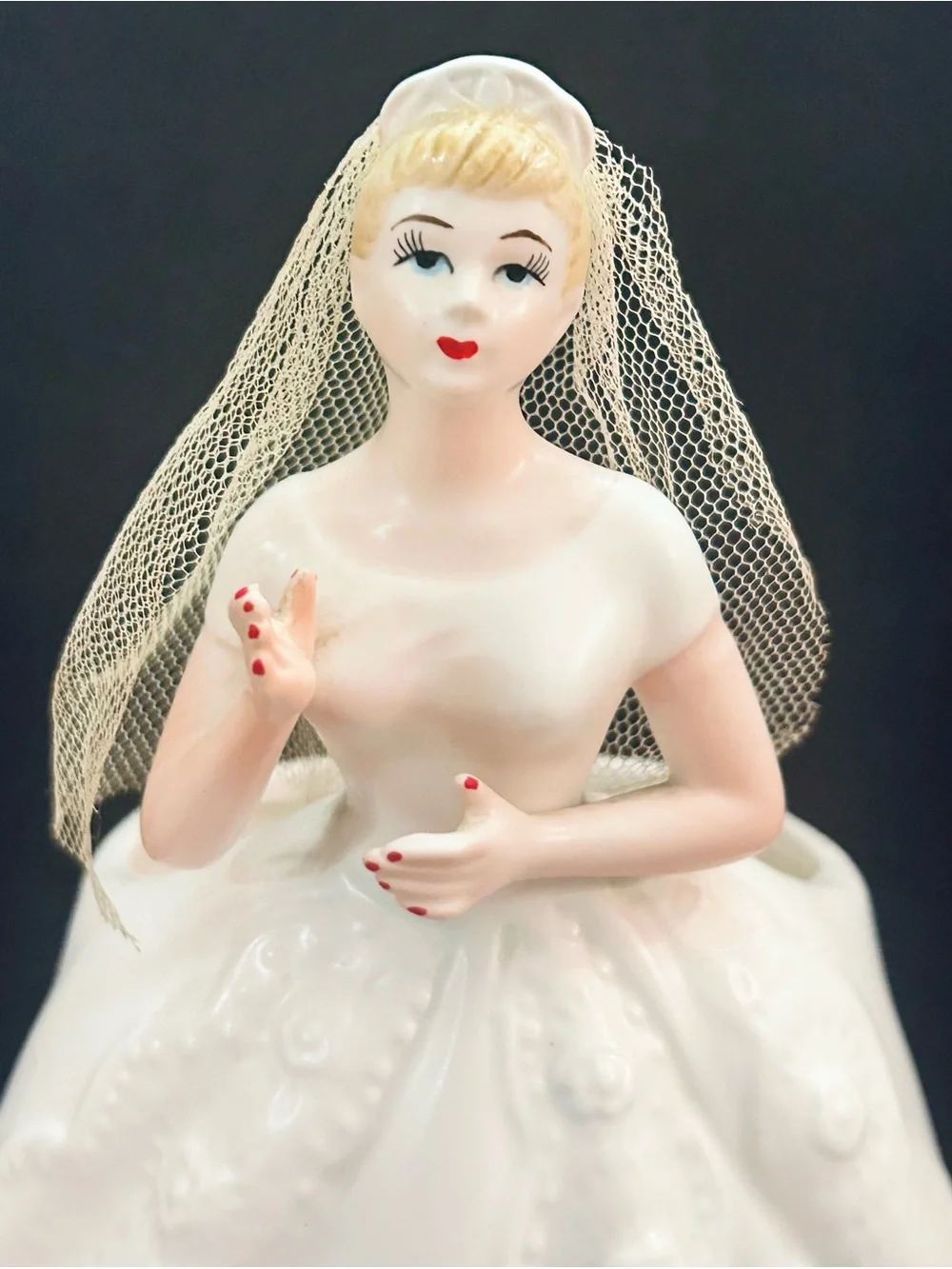 Vintage 1950s Inarco Japan Ceramic Bride Planter Figurine, Mid Century Wedding